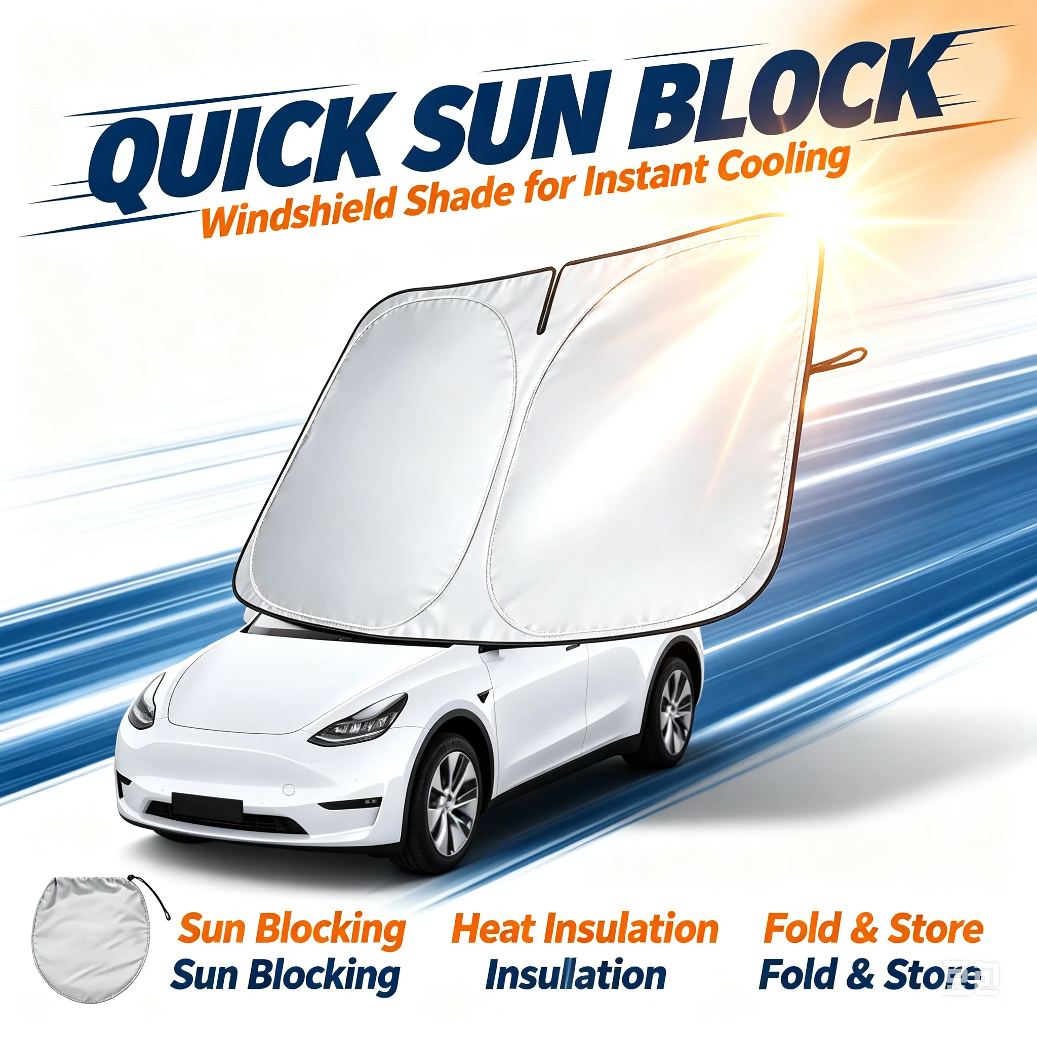 Car Sunshade Windshield Umbrella Foldable - Parasol para Coche, Protección UV, Plegable,