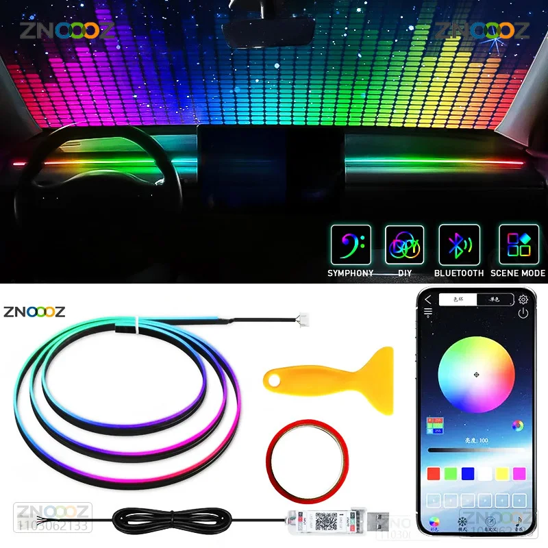 Led Ambient Interior Car Lights App Control - ZNOOOZ-luces LED de ambiente para coche,
