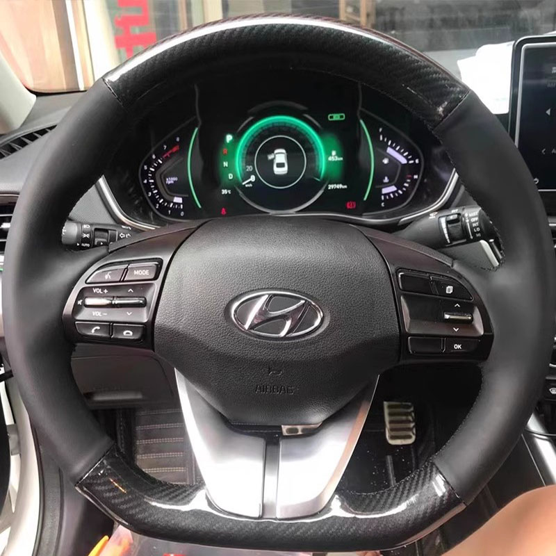 Car Steering Wheel Cover Anti Slip Breathable - Funda de Volante de Cuero Genuino