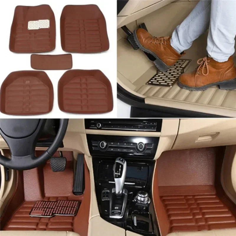 Car Floor Mats Universal Waterproof Leather - 5 uds Premium fácil de limpiar