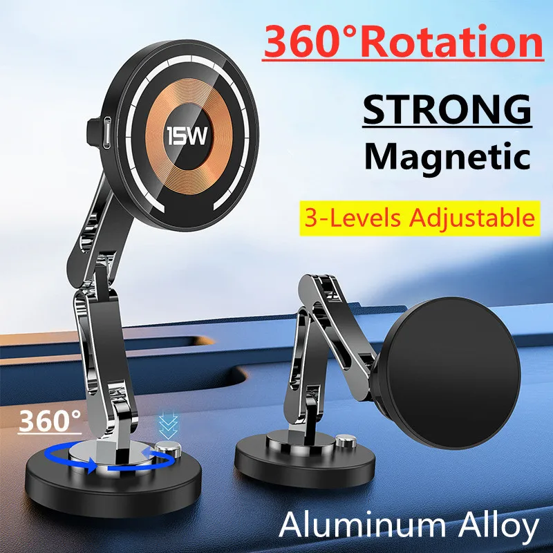 Wireless Car Charger Mount Fast Charging - Soporte magnético para cargador inalámbrico de