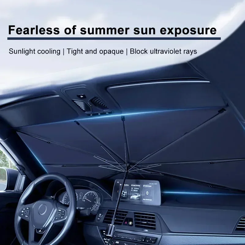 Car Sunshade Windshield Umbrella Foldable - Parasol para Coche, Sombrilla para Parabrisas