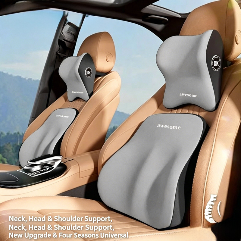 Memory Foam Car Neck Pillow Lumbar Support - Juego de Almohada Cervical y Soporte