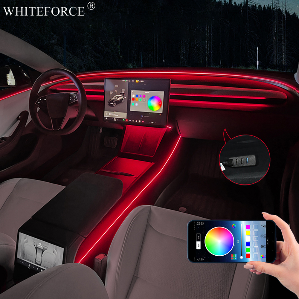 Led Ambient Interior Car Lights App Control - Para Tesla Model Y Juniper LED