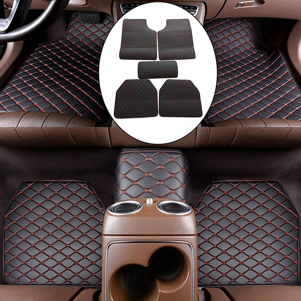 Car Floor Mats Universal Waterproof Leather - Juego de alfombrillas de cuero para