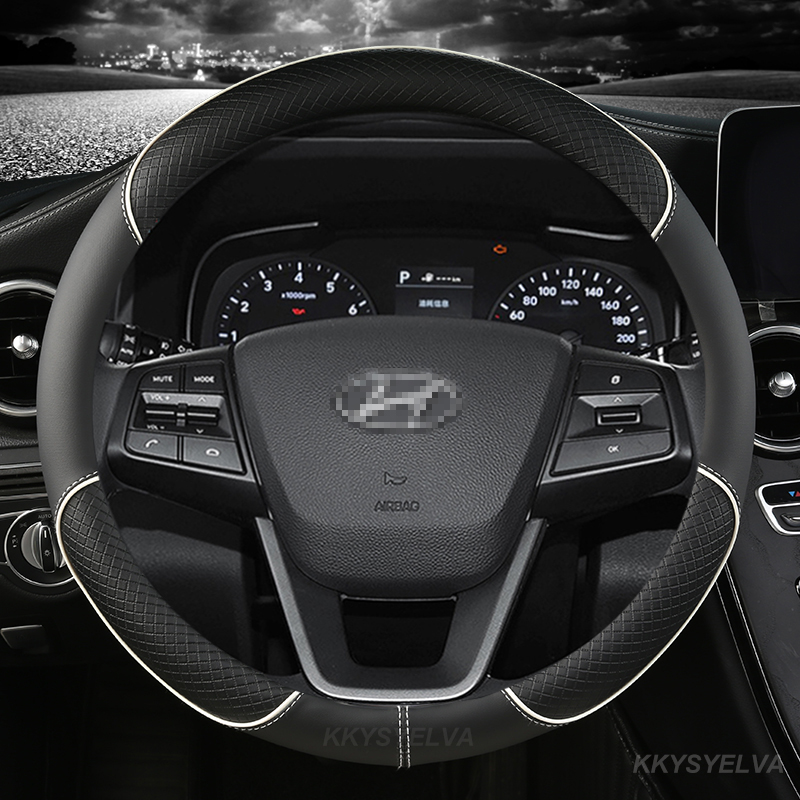 Car Steering Wheel Cover Anti Slip Breathable - Cubierta de cuero de microfibra para