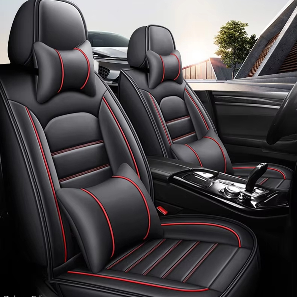 Leather Car Seat Covers Full Set Universal - Fundas de Asiento de Coche Universales