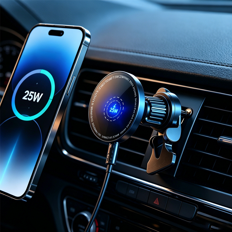 Magnetic Phone Holder For Car Vent - Soporte Magnético para Celular con Cargador