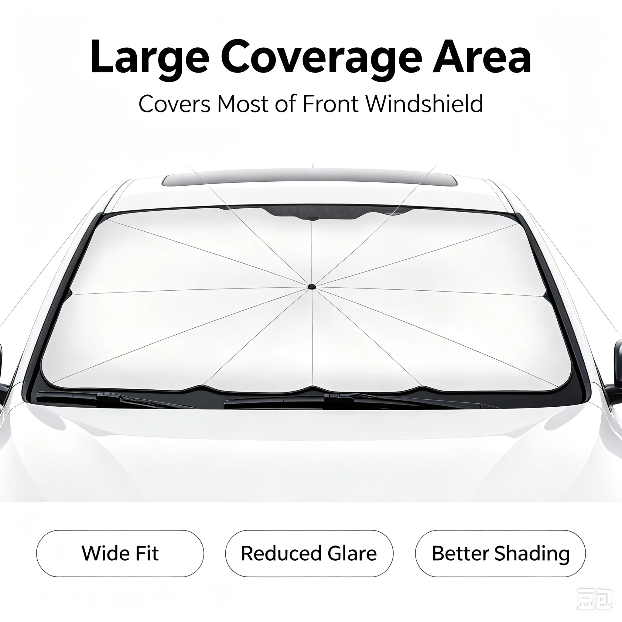 Car Sunshade Windshield Umbrella Foldable - Parasol Plegable para Parabrisas de Coche,
