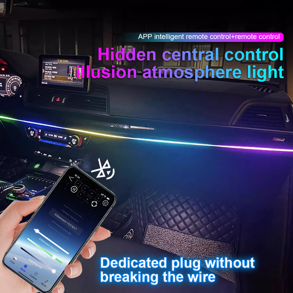 Led Ambient Interior Car Lights App Control - 64 colores USB coche LED luz