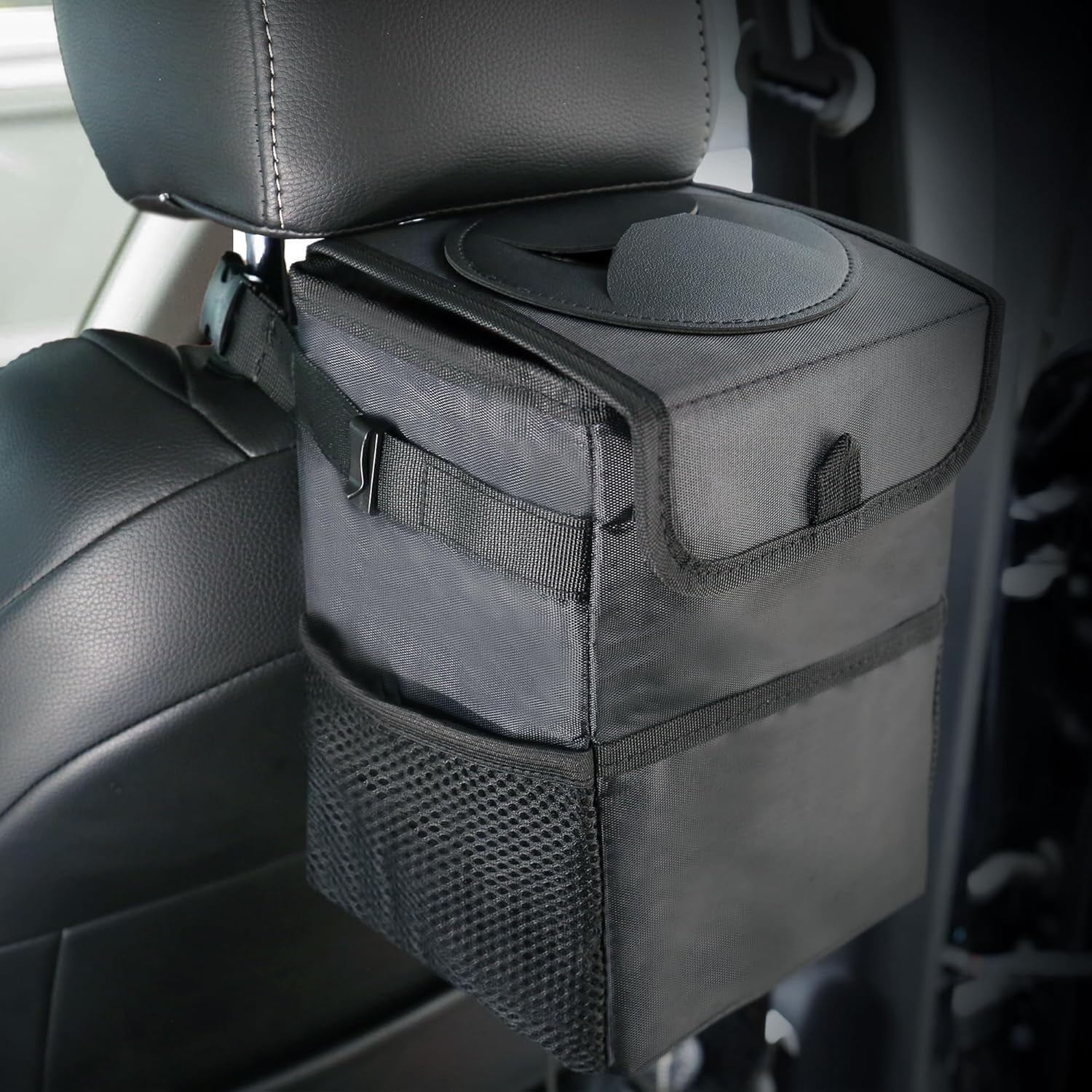 Waterproof Car Trash Can With Lid - Bote de basura para automóvil 3