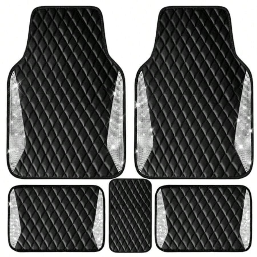 Car Floor Mats Universal Waterproof Leather - Alfombrillas de Cuero para Coche, Alfombrillas
