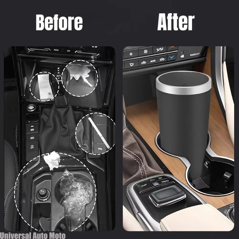 Waterproof Car Trash Can With Lid - Mini basurero para coche de ABS,