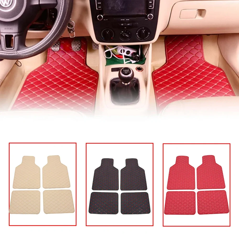 Car Floor Mats Universal Waterproof Leather - Alfombrillas para Auto, 4 Piezas, Universales,