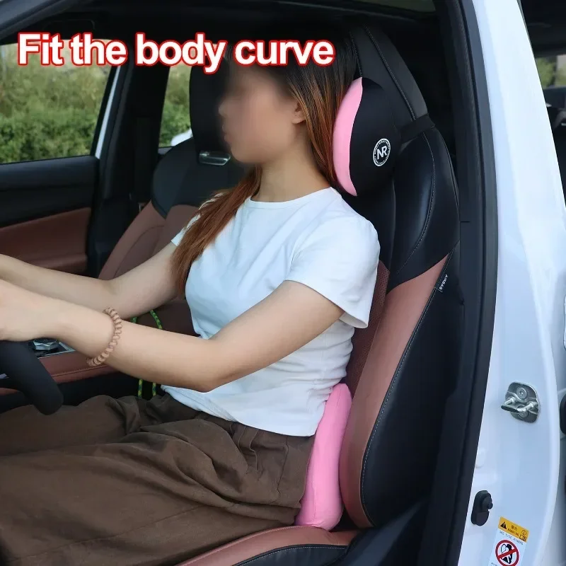 Memory Foam Car Neck Pillow Lumbar Support - Cojín de Espuma Viscoelástica para Asiento