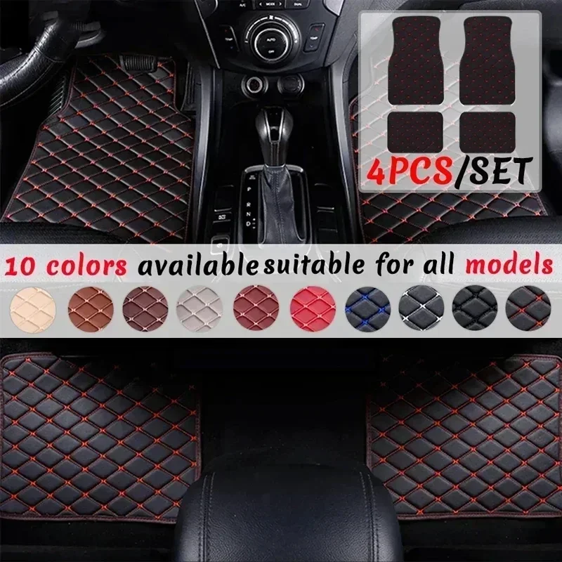 Juego de 4 Alfombrillas Univer - Car Floor Mats Universal Waterproof Leather reseña y precio