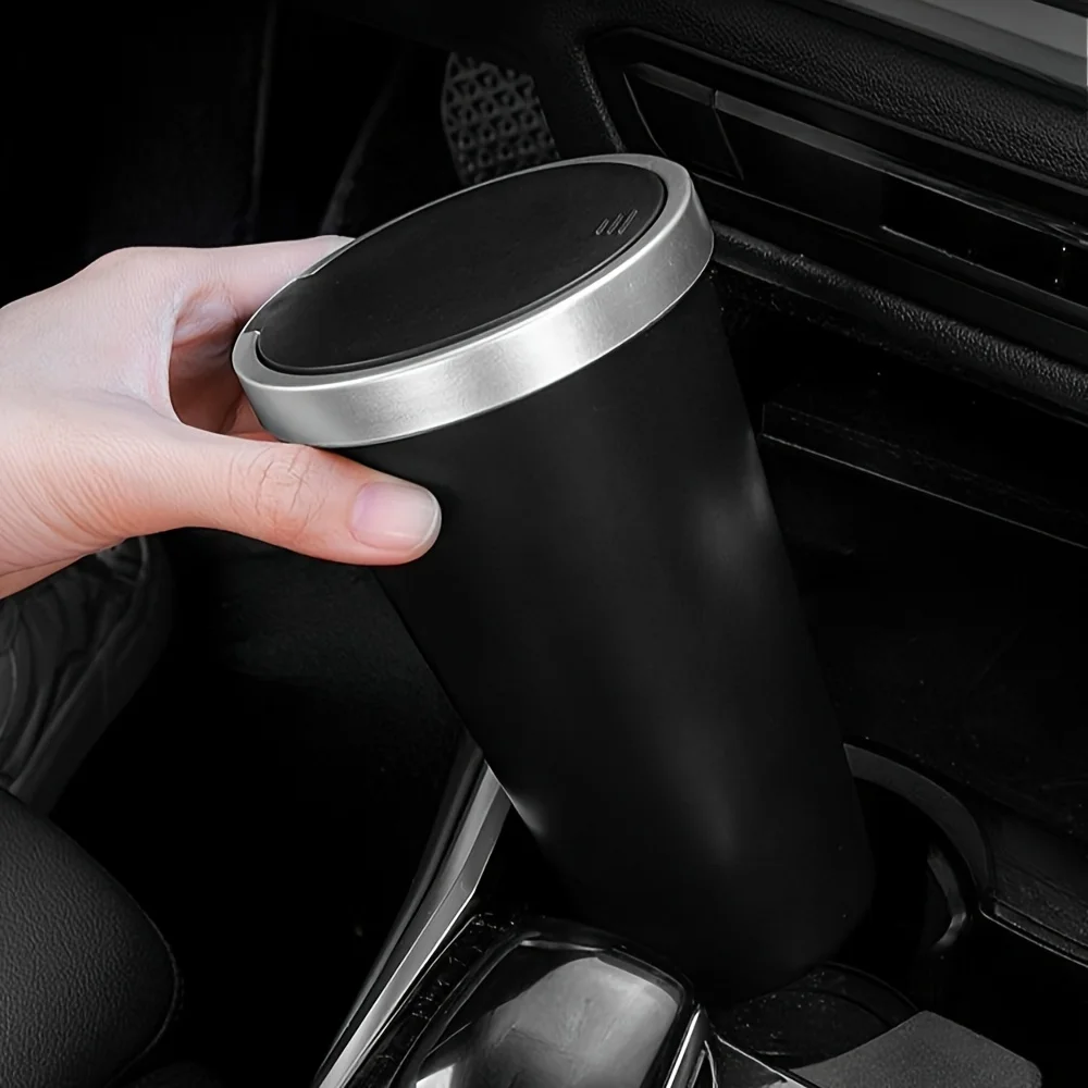 Para portavasos, almacenamient - Waterproof Car Trash Can With Lid reseña y precio