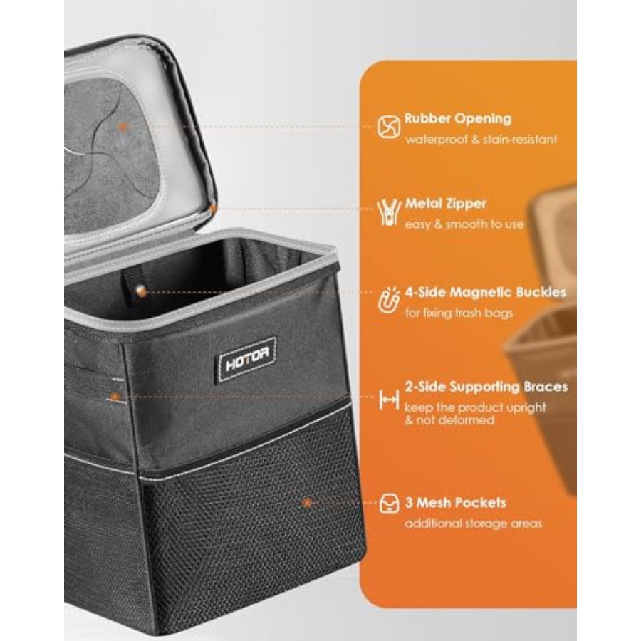 Bote de Basura para Auto con T - Waterproof Car Trash Can With Lid reseña y precio