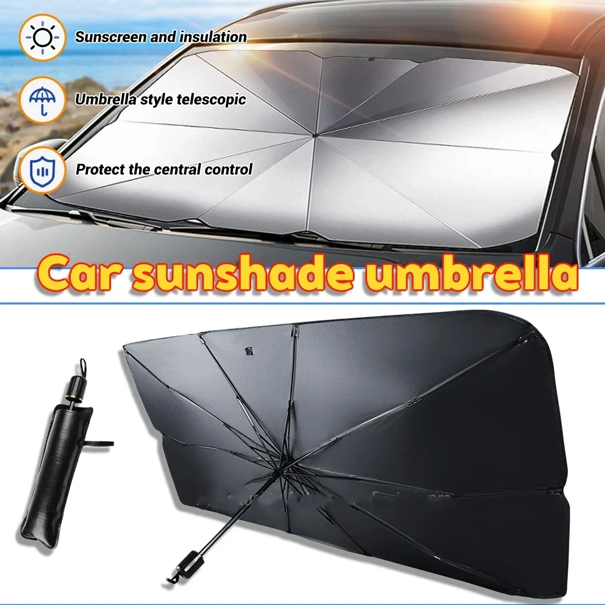Parasol Plegable para Parabris - Car Sunshade Windshield Umbrella Foldable reseña y precio