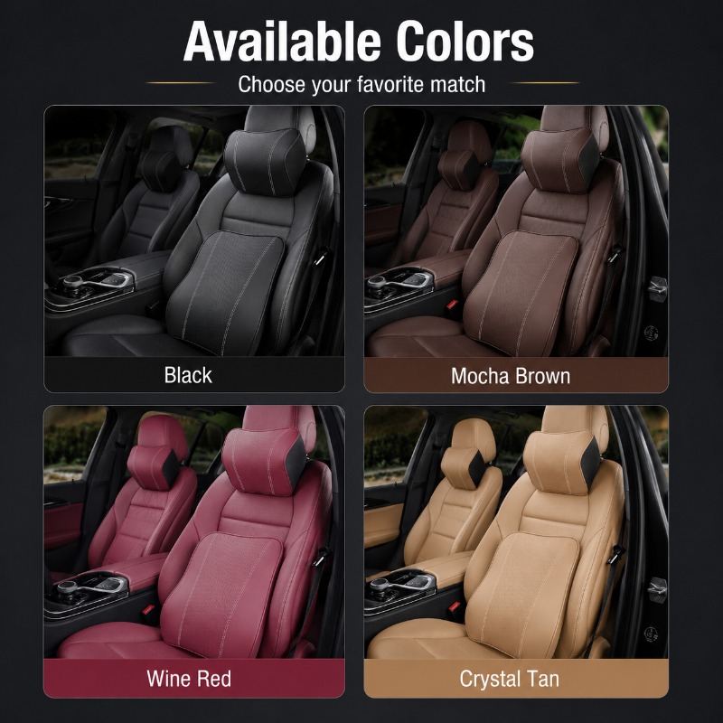 Almohada de espuma viscoelásti - Memory Foam Car Neck Pillow Lumbar Support reseña y precio