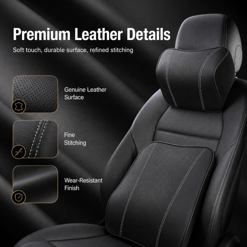 Almohada de espuma viscoelásti - Memory Foam Car Neck Pillow Lumbar Support reseña y precio