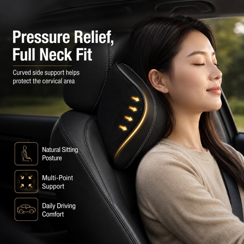 Almohada de espuma viscoelásti - Memory Foam Car Neck Pillow Lumbar Support reseña y precio