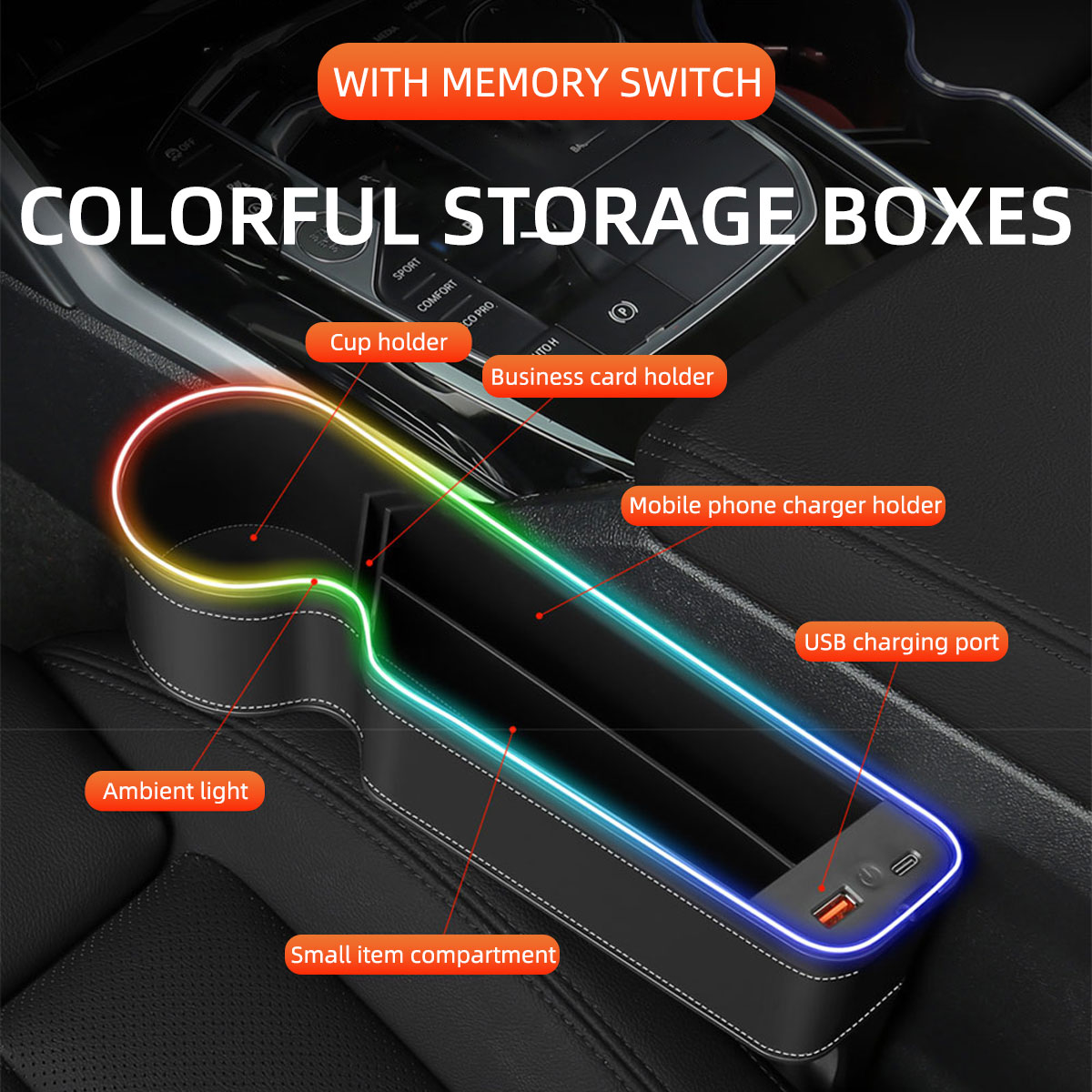Organizador de Espacio Entre A - Seat Gap Filler Organizer With Usb Charger reseña y precio
