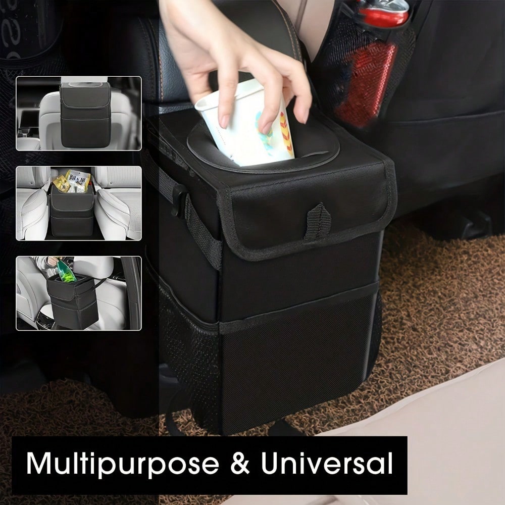 Bote de basura portátil imperm - Waterproof Car Trash Can With Lid reseña y precio