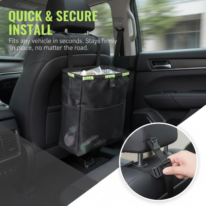 Cubo de basura plegable para c - Waterproof Car Trash Can With Lid reseña y precio