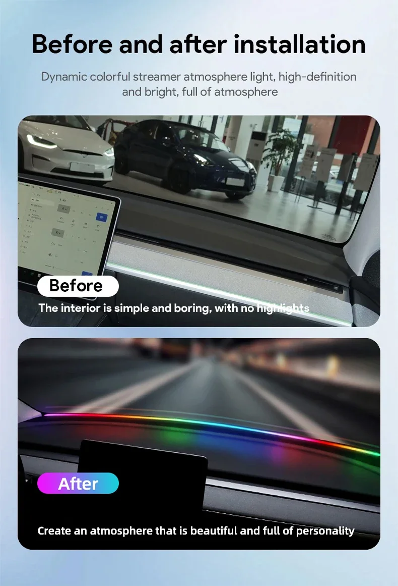 Luz LED ambiental para coche,  - Led Ambient Interior Car Lights App Control reseña y precio