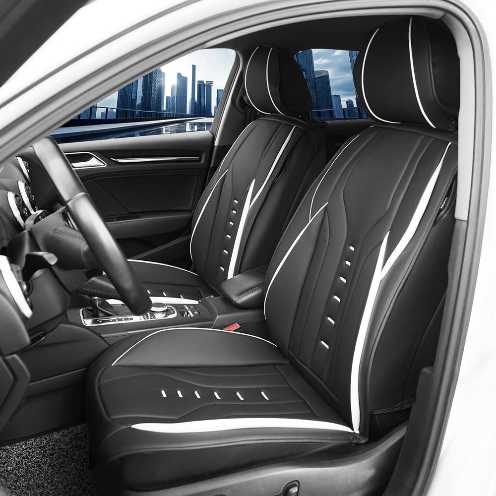 Fundas de asiento de coche de  - Leather Car Seat Covers Full Set Universal reseña y precio