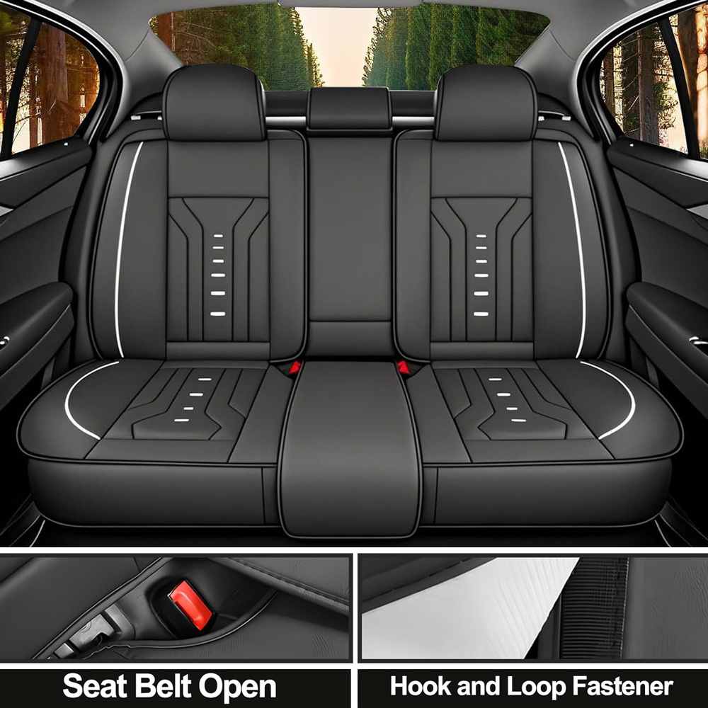 Fundas de asiento de coche de  - Leather Car Seat Covers Full Set Universal reseña y precio