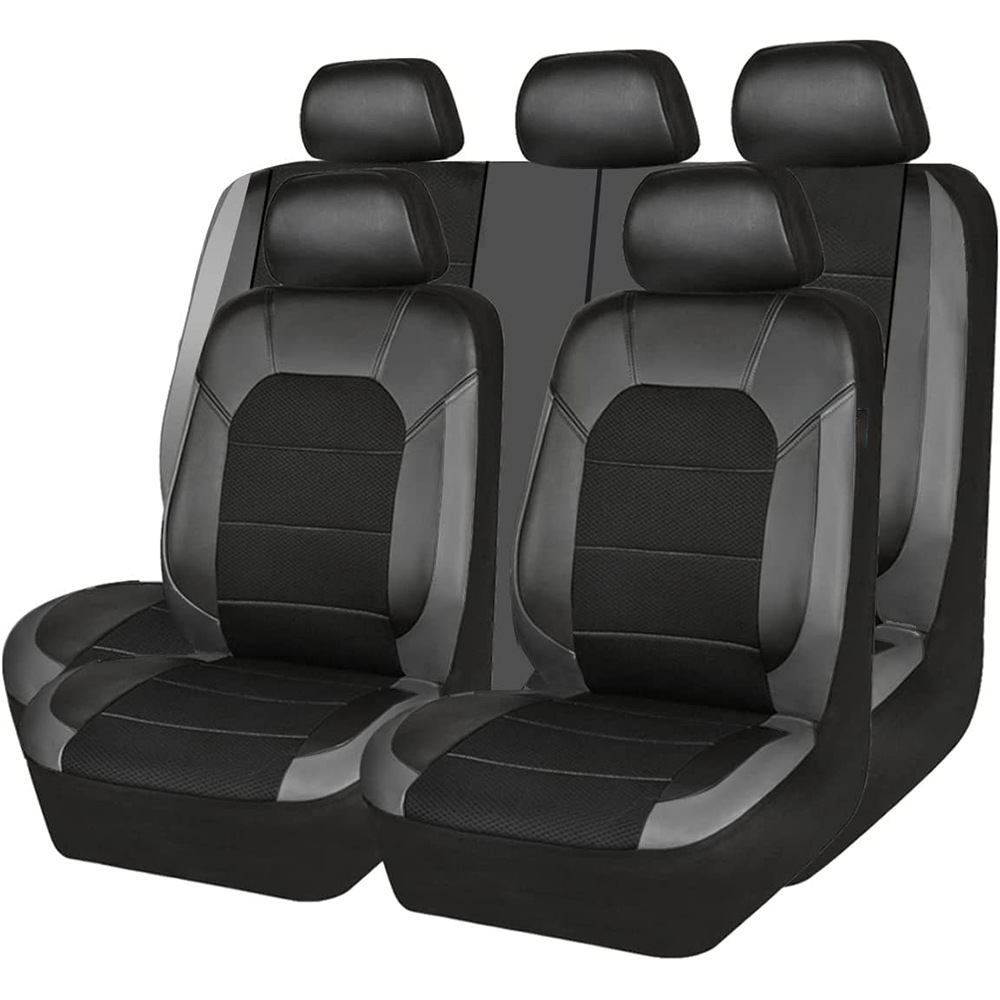 9 unids/set funda de asiento d - Leather Car Seat Covers Full Set Universal reseña y precio