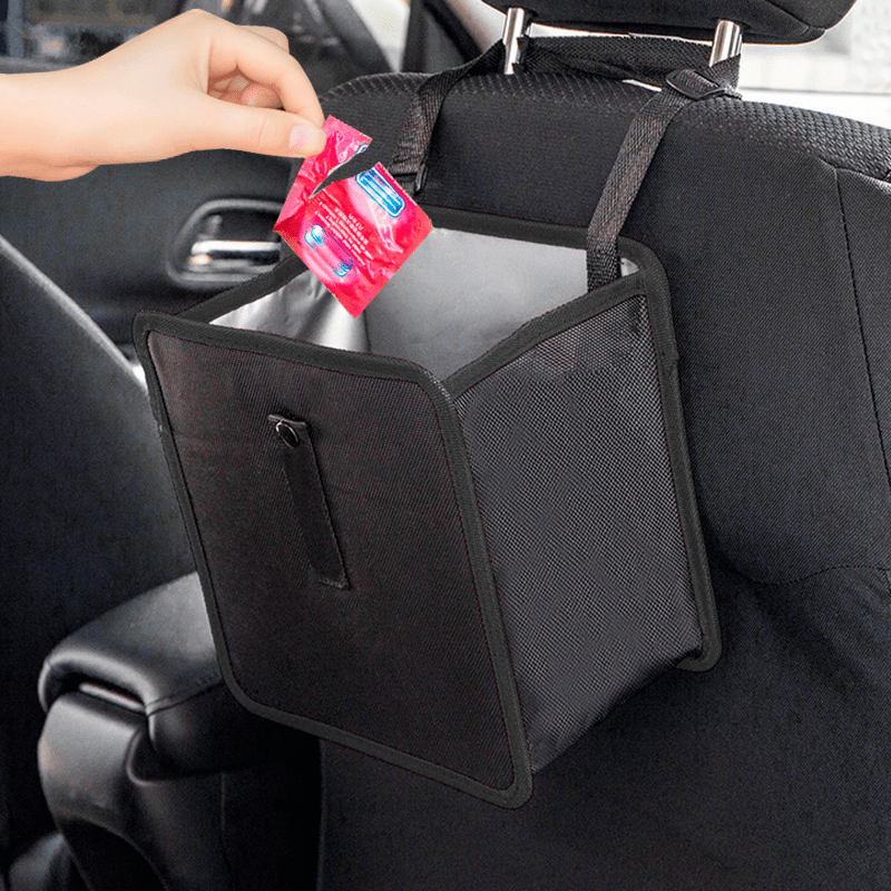 Bote de basura portátil para c - Waterproof Car Trash Can With Lid reseña y precio