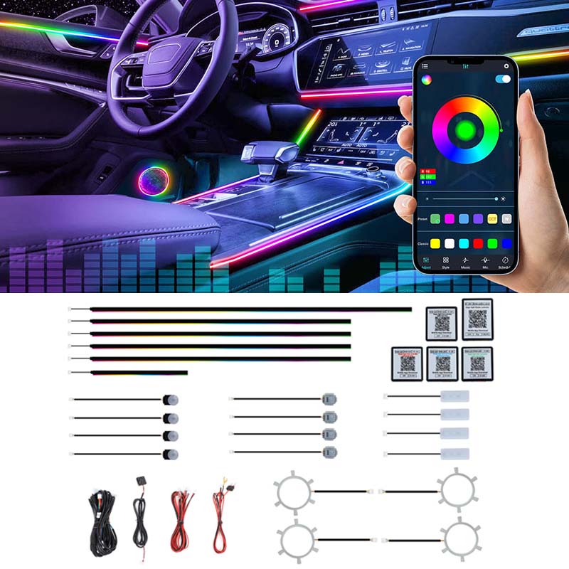 Kit de Luces LED RGB Dinámicas - Led Ambient Interior Car Lights App Control reseña y precio