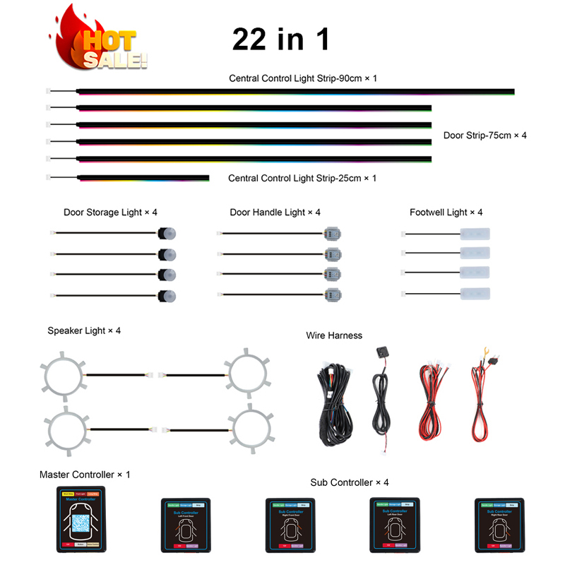 Kit de Luces LED RGB Dinámicas - Led Ambient Interior Car Lights App Control reseña y precio