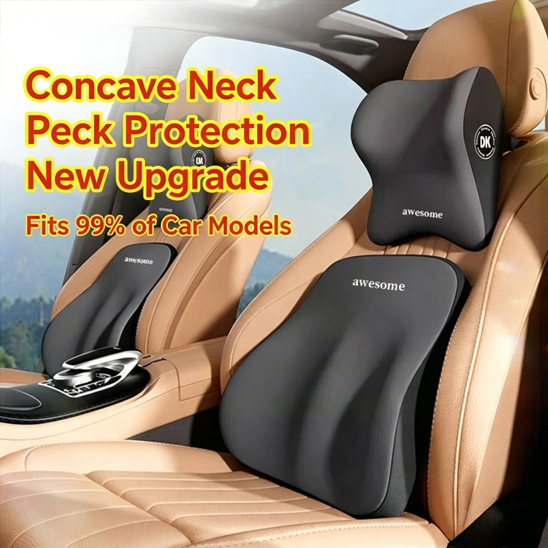 Juego de Almohada Cervical y S - Memory Foam Car Neck Pillow Lumbar Support reseña y precio