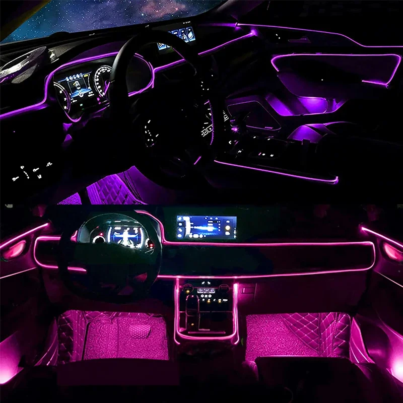 Luces de alambre EL flexibles  - Led Ambient Interior Car Lights App Control reseña y precio