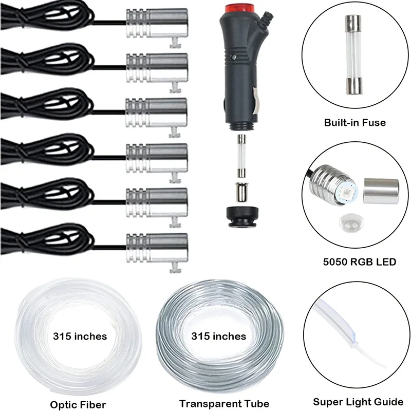 Luces de alambre EL flexibles  - Led Ambient Interior Car Lights App Control reseña y precio