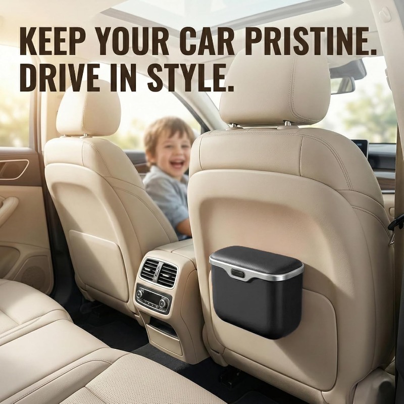 Bote de basura para coche con  - Waterproof Car Trash Can With Lid reseña y precio