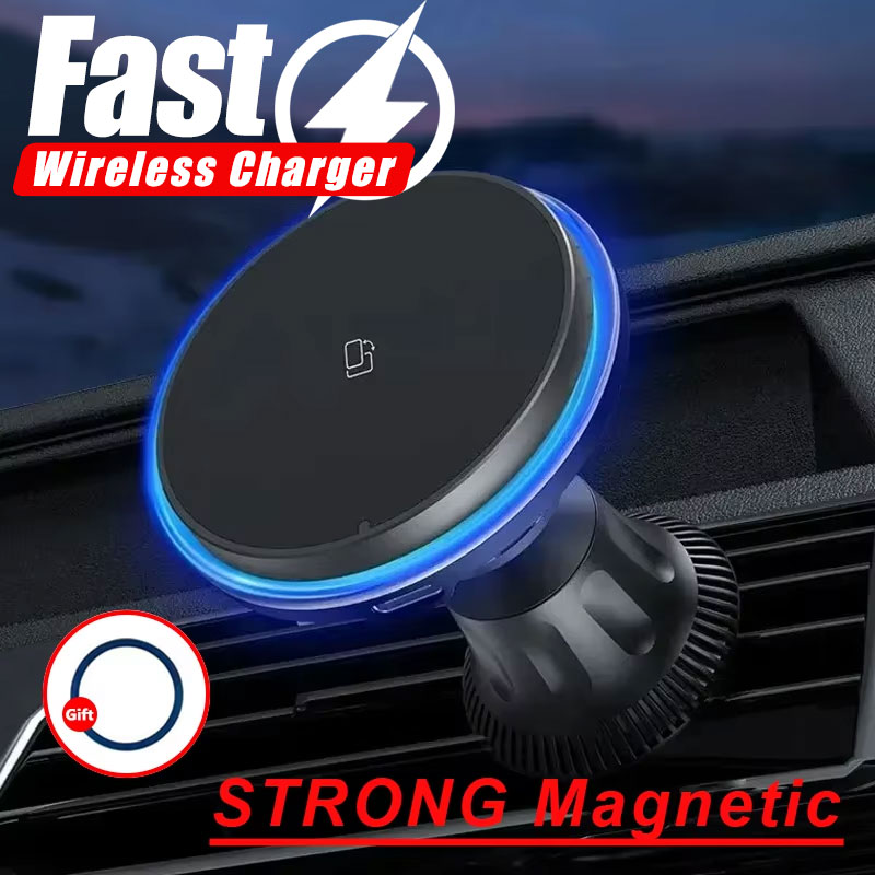 Cargador inalámbrico magnético - Wireless Car Charger Mount Fast Charging reseña y precio