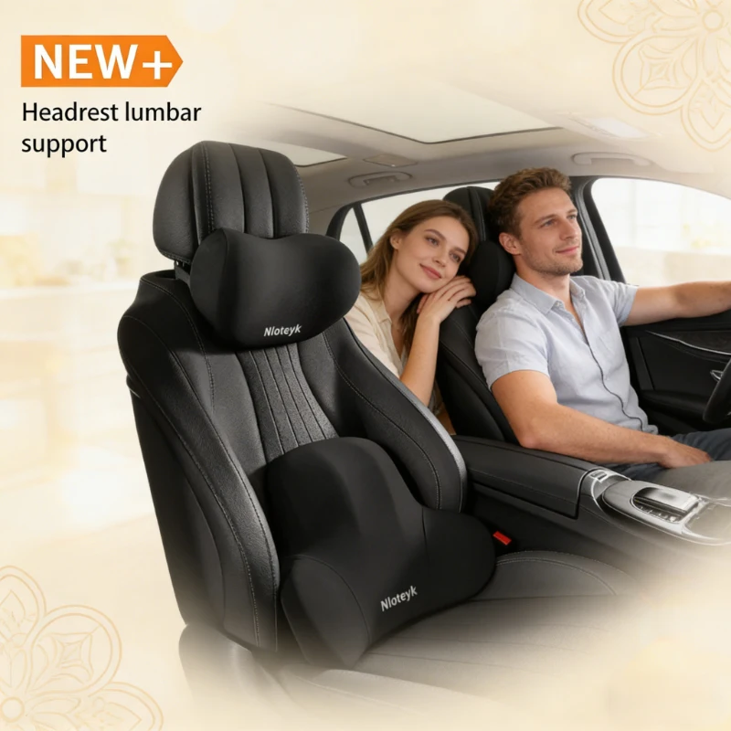 Juego de Almohada Cervical y S - Memory Foam Car Neck Pillow Lumbar Support reseña y precio