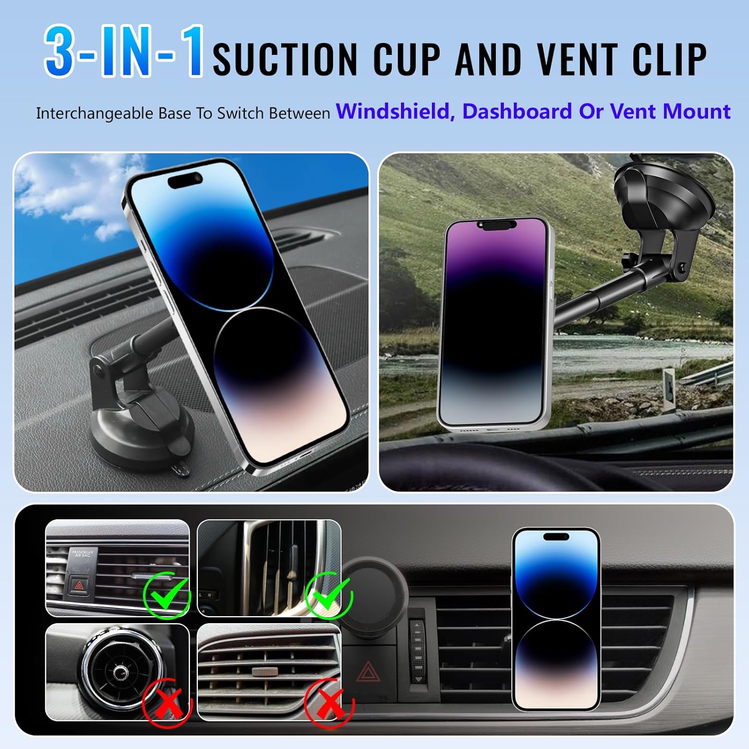 UYUXIO 15W carga rápida parabr - Wireless Car Charger Mount Fast Charging reseña y precio