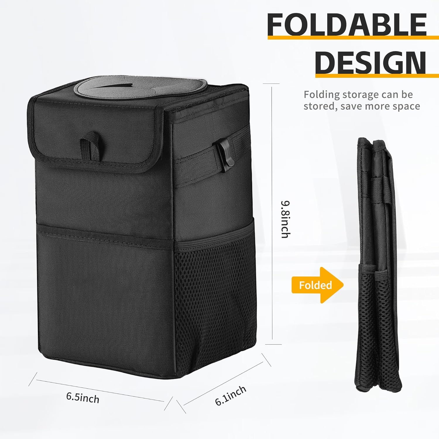 Bote de basura para automóvil  - Waterproof Car Trash Can With Lid reseña y precio