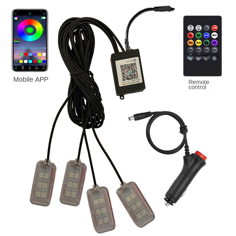 Luz LED de neón de doble contr - Led Ambient Interior Car Lights App Control reseña y precio
