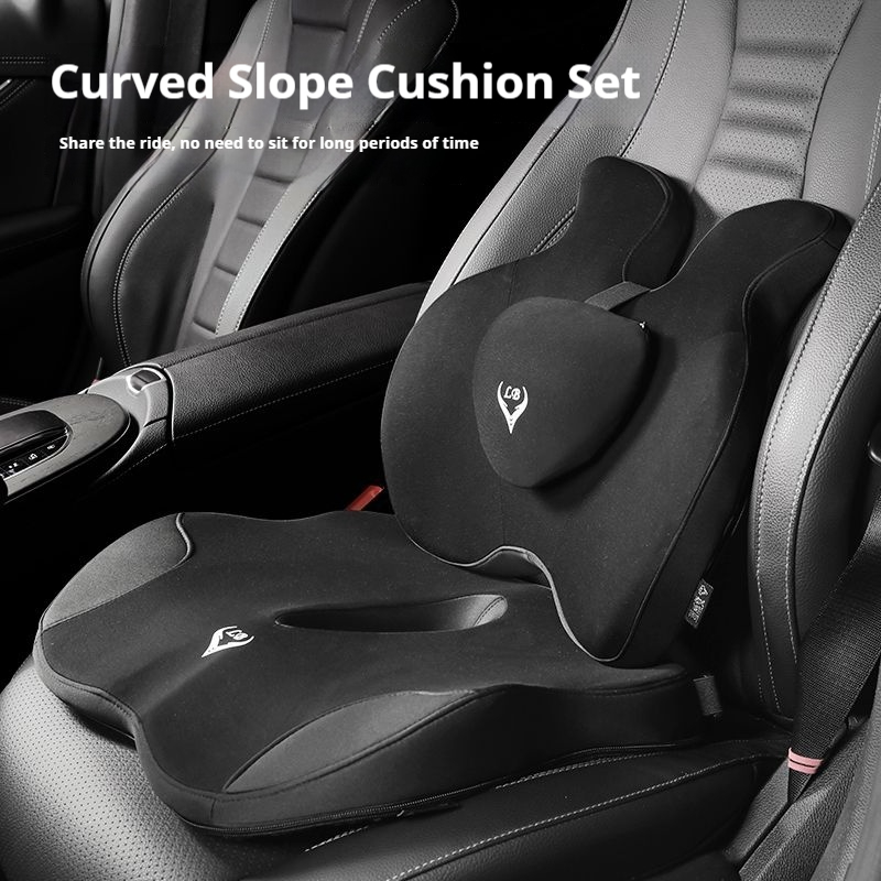 Cojín para silla de oficina de - Memory Foam Car Neck Pillow Lumbar Support reseña y precio