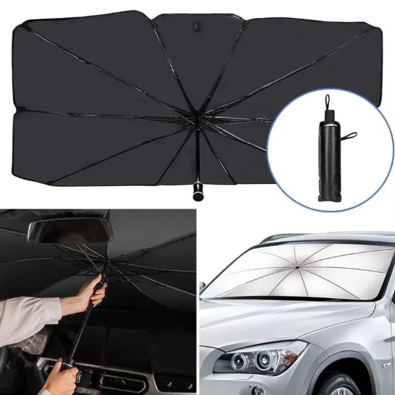 Parasol plegable para coche, c - Car Sunshade Windshield Umbrella Foldable reseña y precio