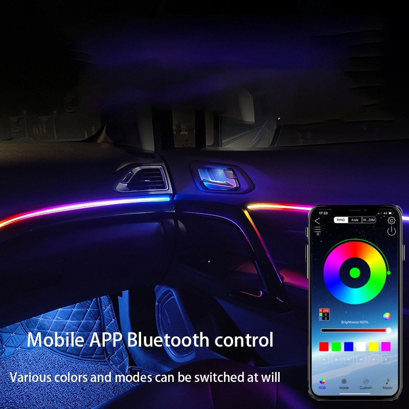Luz ambiental LED para coche,  - Led Ambient Interior Car Lights App Control reseña y precio