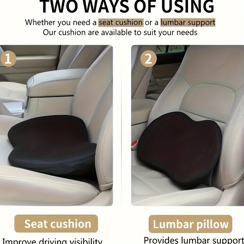 Cojín de Asiento de Coche 2 en - Memory Foam Car Neck Pillow Lumbar Support reseña y precio