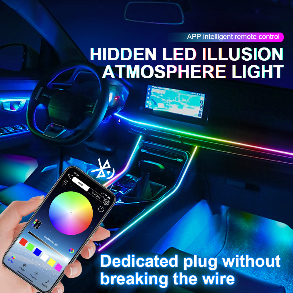 Streamer sinfónico de doble zo - Led Ambient Interior Car Lights App Control reseña y precio